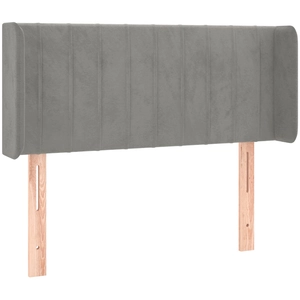 vidaXL Tête de lit avec oreilles Gris clair 203x16x118/128 cm Velours pas cher