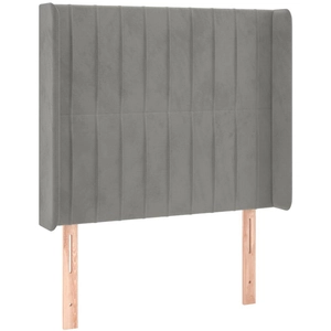 vidaXL Tête de lit avec oreilles Gris clair 83x16x118/128 cm Velours pas cher