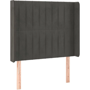 vidaXL Tête de lit avec oreilles Gris foncé 83x16x118/128 cm Velours pas cher