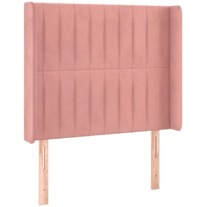 vidaXL Tête de lit avec oreilles Rose 83x16x118/128 cm Velours pas cher