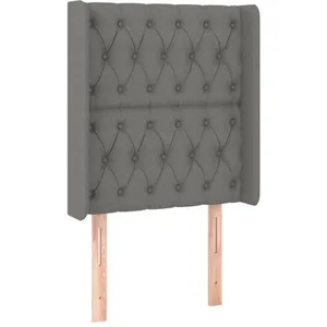 vidaXL Tête de lit avec oreilles Gris foncé 83x16x118/128 cm Tissu pas cher