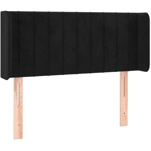 vidaXL Tête de lit avec oreilles Noir 203x16x118/128 cm Velours pas cher