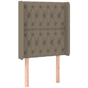 vidaXL Tête de lit avec oreilles Taupe 83x16x118/128 cm Tissu pas cher