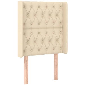 vidaXL Tête de lit avec oreilles Crème 83x16x118/128 cm Tissu pas cher