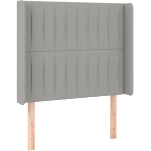 Comparateur de prix : vidaXL Tête de lit avec oreilles Gris clair 203x16x118/128 cm Tissu