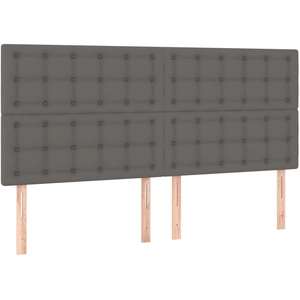 vidaXL Têtes de lit 4 pcs Gris 80x5x78/88 cm Similicuir pas cher