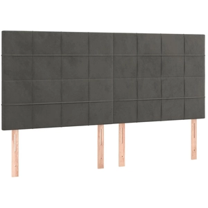 vidaXL Têtes de lit 4 pcs Gris foncé 100x5x78/88 cm Velours pas cher