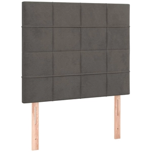 vidaXL Têtes de lit 2 pcs Gris foncé 90x5x78/88 cm Velours pas cher