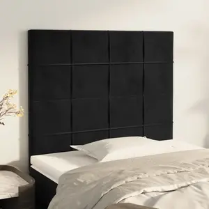 vidaXL Têtes de lit 2 pcs Noir 80x5x78/88 cm Velours pas cher