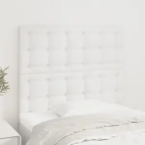 vidaXL Têtes de lit 2 pcs Blanc 90x5x78/88 cm Similicuir pas cher