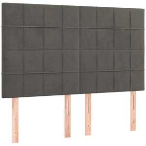vidaXL Têtes de lit 4 pcs Gris foncé 72x5x78/88 cm Velours pas cher