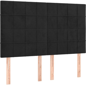 vidaXL Têtes de lit 4 pcs Noir 72x5x78/88 cm Velours pas cher