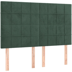 vidaXL Têtes de lit 4 pcs Vert foncé 72x5x78/88 cm Velours pas cher
