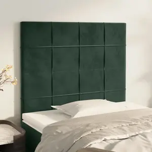 vidaXL Têtes de lit 2 pcs Vert foncé 100x5x78/88 cm Velours pas cher