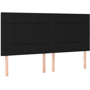 vidaXL Têtes de lit 4 pcs Noir 90x5x78/88 cm Tissu pas cher