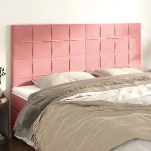 vidaXL Têtes de lit 4 pcs Rose 80x5x78/88 cm Velours pas cher