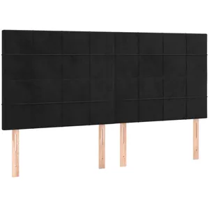 vidaXL Têtes de lit 4 pcs Noir 90x5x78/88 cm Velours pas cher