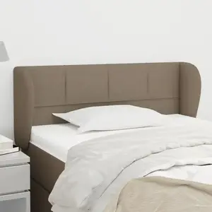 vidaXL Tête de lit avec oreilles Taupe 93x23x78/88 cm Tissu pas cher