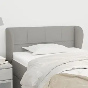vidaXL Tête de lit avec oreilles Gris clair 93x23x78/88 cm Tissu pas cher