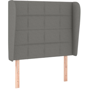vidaXL Tête de lit avec oreilles Gris foncé 83x23x78/88 cm Tissu pas cher