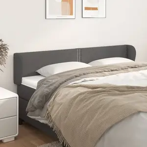 vidaXL Tête de lit avec oreilles Gris 203x23x78/88 cm Similicuir pas cher