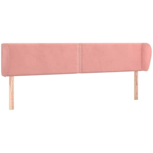vidaXL Tête de lit avec oreilles Rose 183x23x78/88 cm Velours pas cher