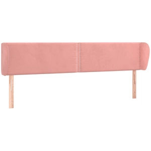 vidaXL Tête de lit avec oreilles Rose 203x23x78/88 cm Velours pas cher
