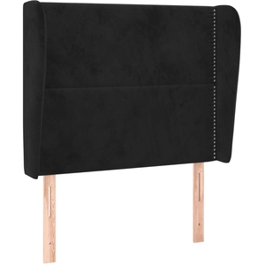 vidaXL Tête de lit avec oreilles Noir 103x23x78/88 cm Velours pas cher