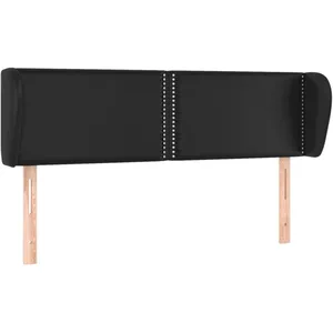 vidaXL Tête de lit avec oreilles Noir 147x23x78/88 cm Similicuir pas cher