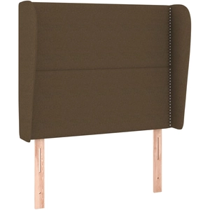 vidaXL Tête de lit avec oreilles Marron foncé 203x23x78/88 cm Tissu pas cher