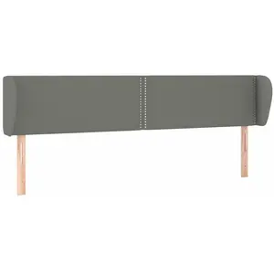 vidaXL Tête de lit avec oreilles Gris foncé 183x23x78/88 cm Tissu pas cher