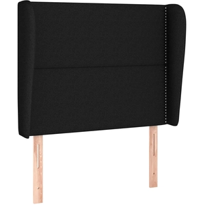 vidaXL Tête de lit avec oreilles Noir 183x23x78/88 cm Tissu pas cher