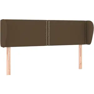 vidaXL Tête de lit avec oreilles Marron foncé 147x23x78/88 cm Tissu pas cher