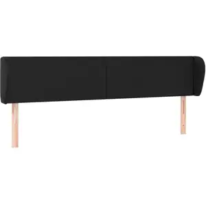 vidaXL Tête de lit avec oreilles Noir 163x23x78/88 cm Similicuir pas cher