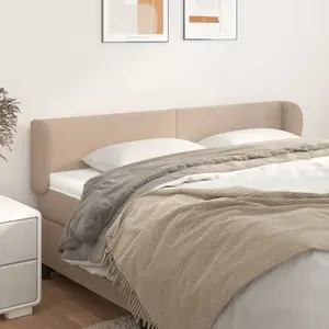 Non communiqué vidaXL Tête de lit avec oreilles Cappuccino 203x23x78/88 cm Similicuir pas cher