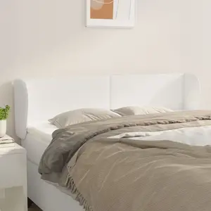 vidaXL Tête de lit avec oreilles Blanc 147x23x78/88 cm Similicuir pas cher