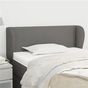 vidaXL Tête de lit avec oreilles Gris foncé 93x23x78/88 cm Tissu pas cher
