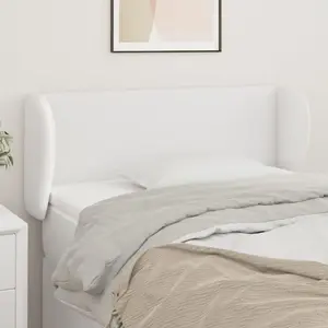 vidaXL Tête de lit avec oreilles Blanc 93x23x78/88 cm Similicuir pas cher