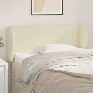 vidaXL Tête de lit avec oreilles Crème 93x23x78/88 cm Similicuir pas cher