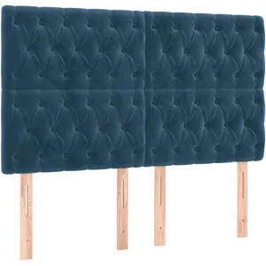 vidaXL Têtes de lit 4 pcs Bleu foncé 72x7x78/88 cm Velours pas cher