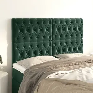 vidaXL Têtes de lit 4 pcs Vert foncé 80x7x78/88 cm Velours pas cher