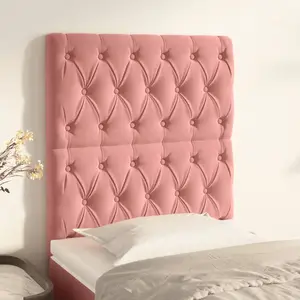 vidaXL Têtes de lit 2 pcs Rose 80x7x78/88 cm Velours pas cher