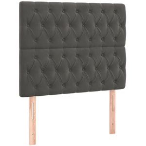 vidaXL Têtes de lit 2 pcs Gris foncé 90x7x78/88 cm Velours pas cher