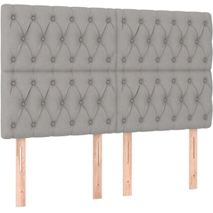 vidaXL Têtes de lit 4 pcs Gris clair 72x7x78/88 cm Tissu pas cher