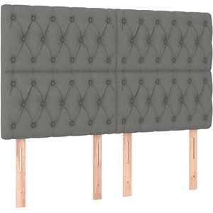 vidaXL Têtes de lit 4 pcs Gris foncé 80x7x78/88 cm Tissu pas cher