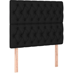 vidaXL Têtes de lit 2 pcs Noir 100x7x78/88 cm Tissu pas cher