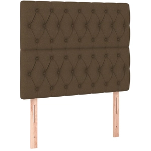 vidaXL Têtes de lit 2 pcs Marron Foncé 100x7x78/88 cm Tissu pas cher