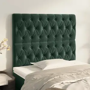 vidaXL Têtes de lit 2 pcs Vert foncé 100x7x78/88 cm Velours pas cher