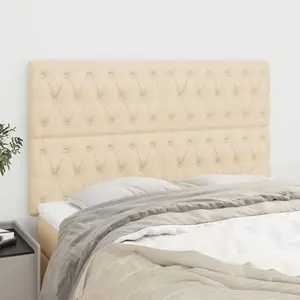 vidaXL Têtes de lit 4 pcs Crème 80x7x78/88 cm Tissu pas cher