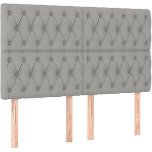 vidaXL Têtes de lit 4 pcs Gris clair 90x7x78/88 cm Tissu pas cher